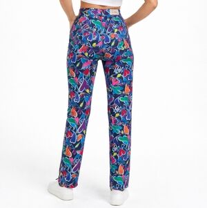 Vintage Lilly Pulitzer Navy And Multicolor Corduroy Heart Print Pants